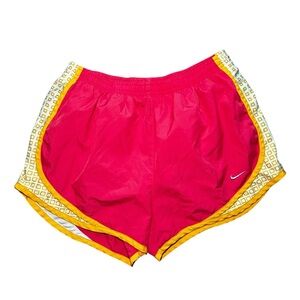 Nike Dri-Fit Women's Bright Pink and Yellow Athletic Shorts